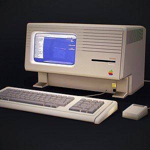 retro apple computer 3D