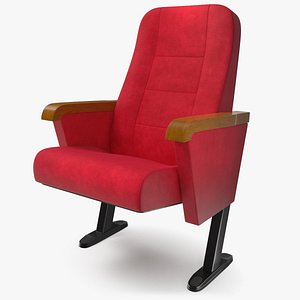 3D Push Back Auditorium Chair Red