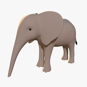 stylized elephant calf 3D model