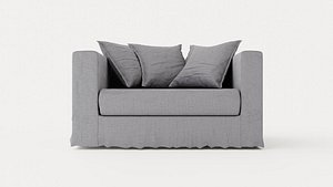 3D Le Grand Air Loveseat Linen Smokey Granite model