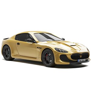 3D Maserati Granturismo Gold Chrome