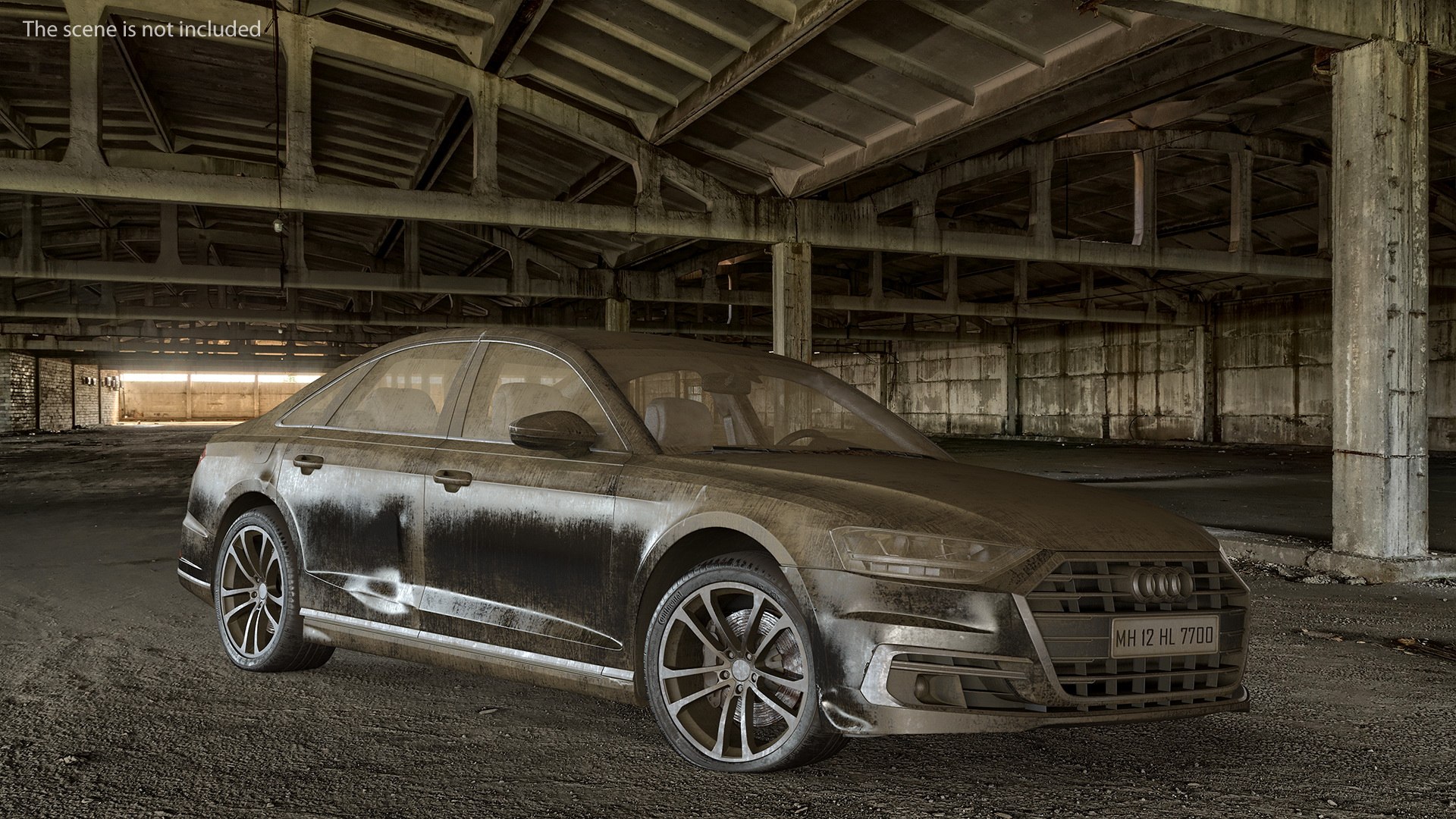 Abandoned Audi A8 3D model preview