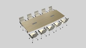 3D chairs conference table model