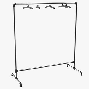 Coat rack Black 3D model