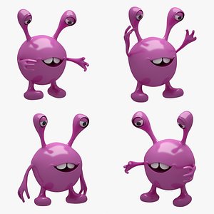 3d model cartoon alien toon