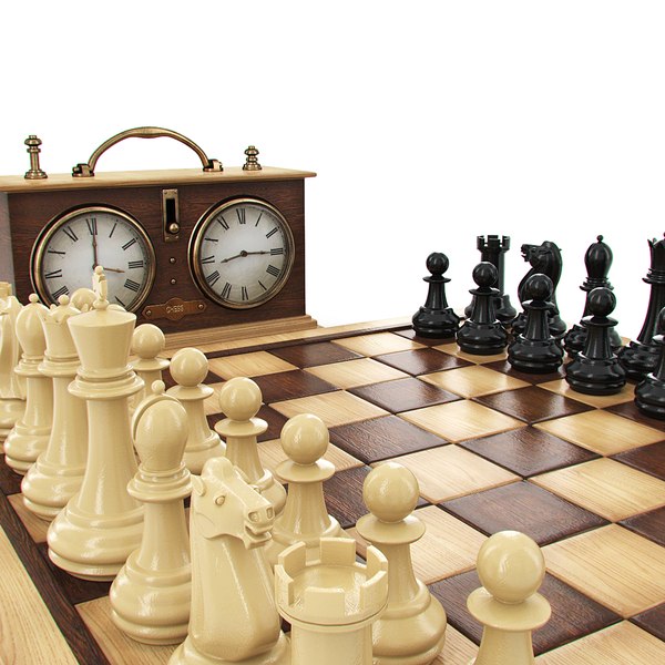 chess clock wood 3d model