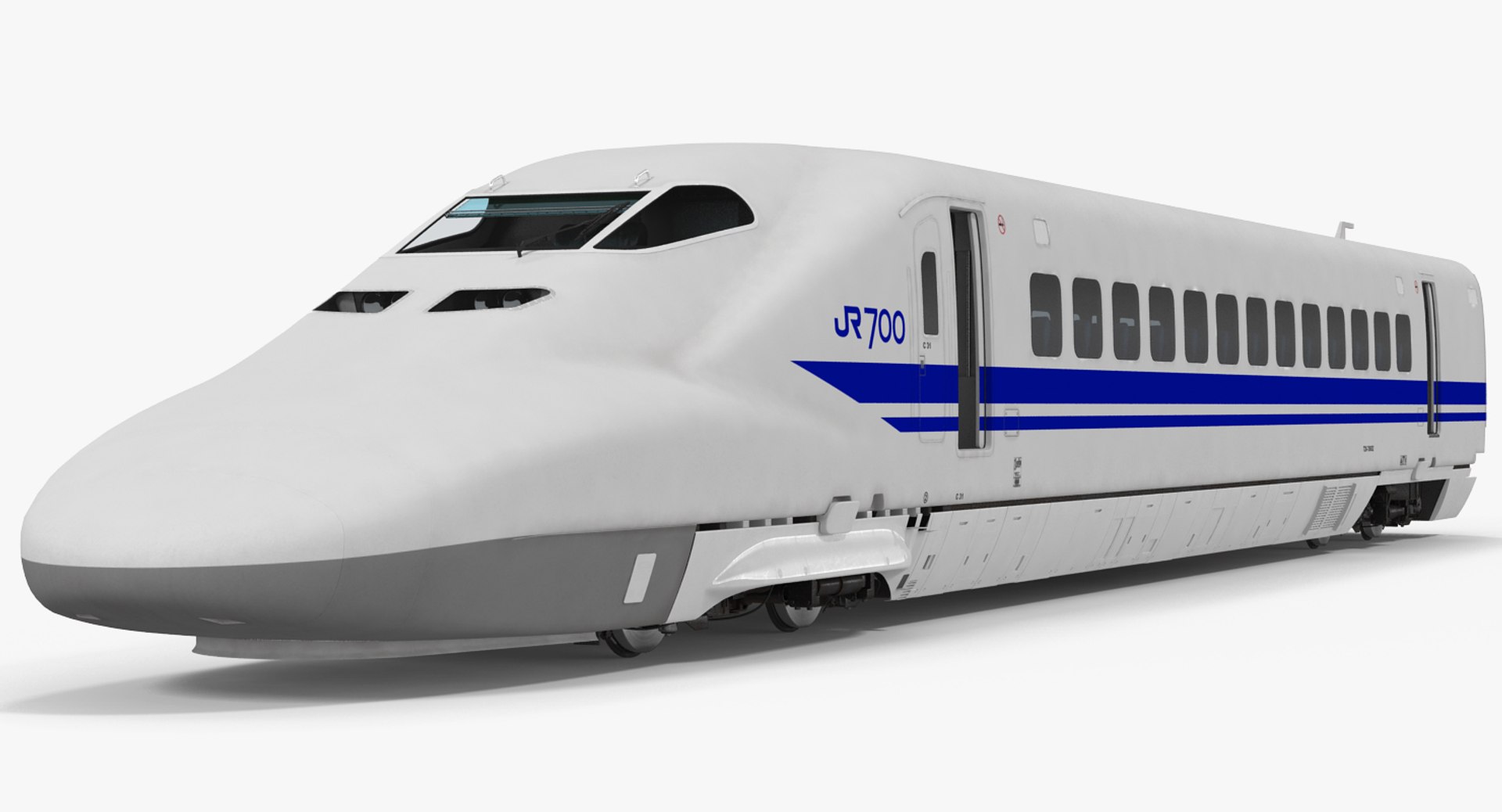 Bullet Train JR700 Locomotive Japan Railways Rigged 3D model preview