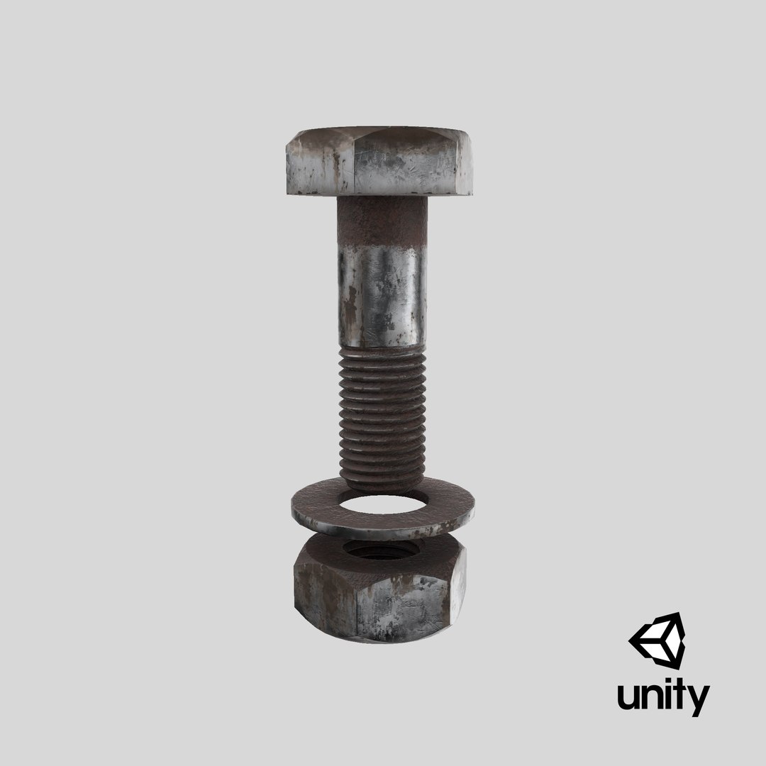 Rusted Metal Hex Bolt 3D https://p.turbosquid.com/ts-thumb/7Z/BiuSEG/9a/stemcell_unity_render/png/1693506010/1920x1080/fit_q87/cad09dfc3a27591903e4110369e3033c920470a4/stemcell_unity_render.jpg