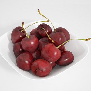 3d model cherries bowls