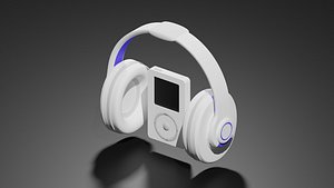 3D IPOD AND HEADPHONE model