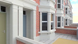 3D model housing architectural rowhomes