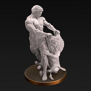 Samson and lion 3D print