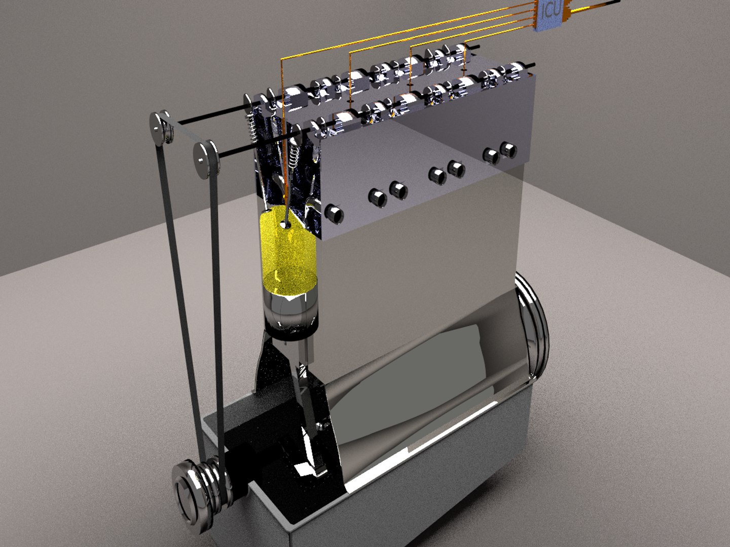 3ds Inline-four Engine Animation