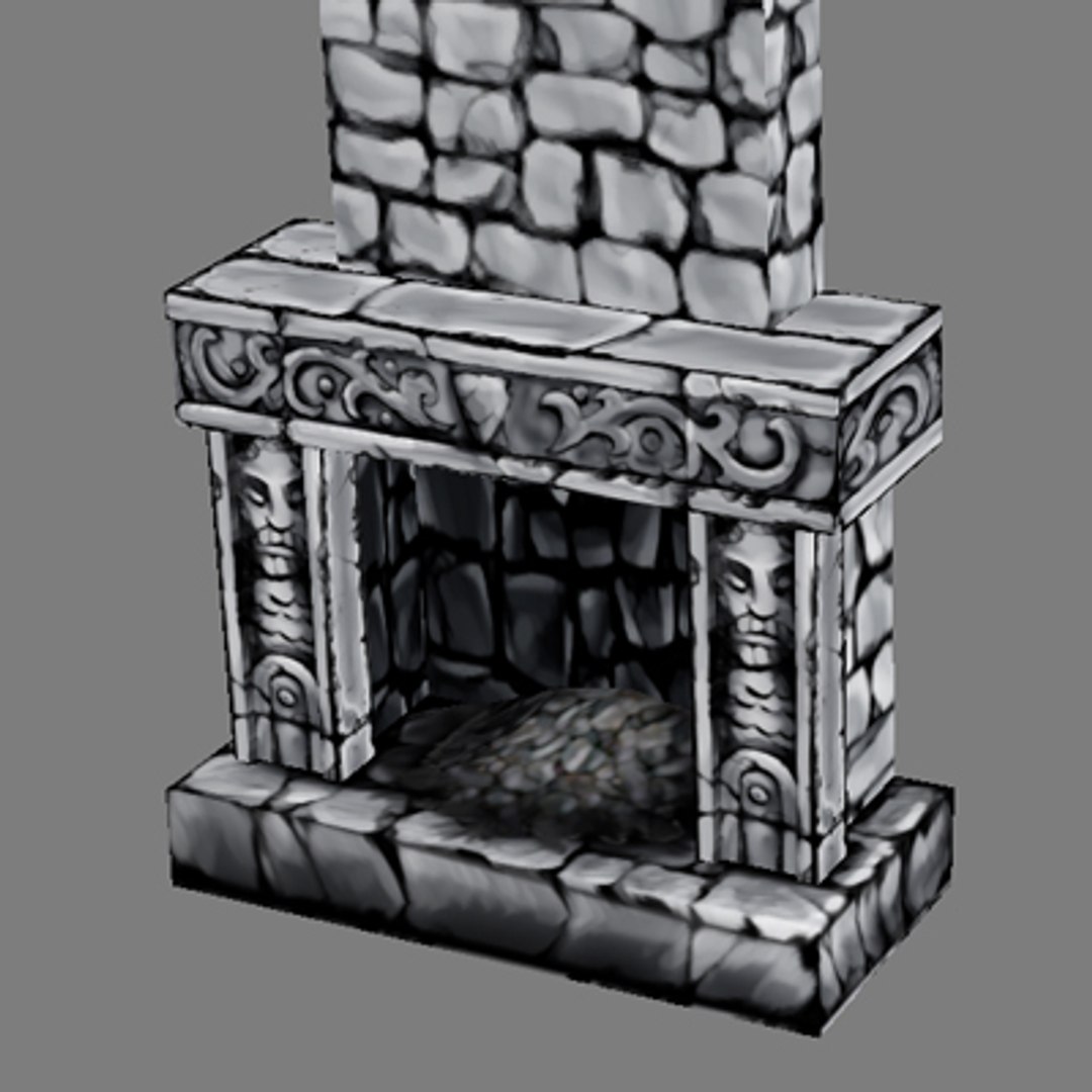 3d Medieval Fireplace - Furniture Model