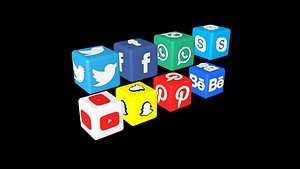 Social Media Logo Cube