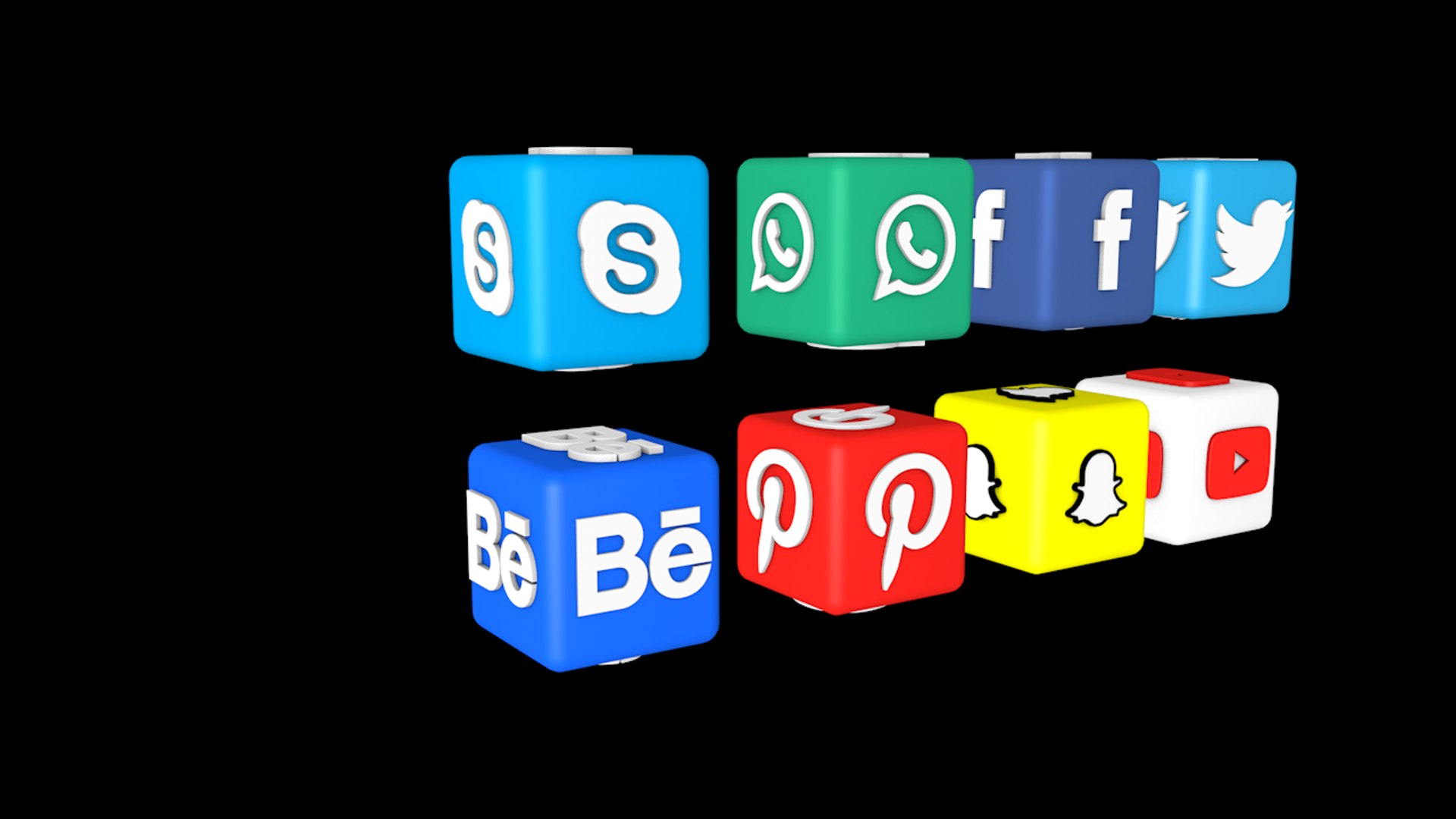 Facebook Twitter Youtube Skype Model - TurboSquid 1279843