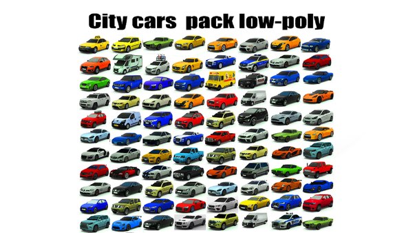 City cars pack low-poly 3D model