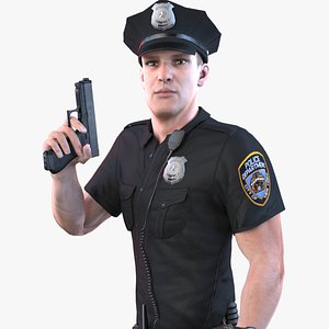 3D model police officer ultra 2020