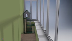 3D complex cat balcony model
