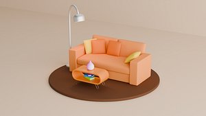 3D Cozy Living Room 3D pack