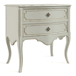 Sanctuary Coco En Blanc Nightstand PBR 3D model