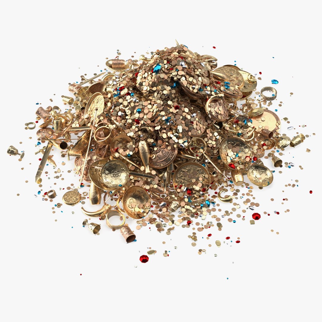 Large Pile of Treasures 3D model preview