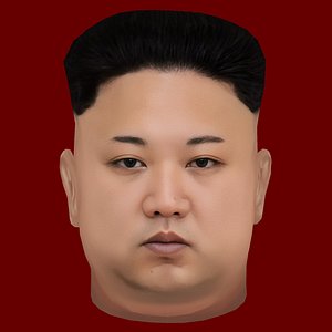 Low Poly Head of the President - Kim Jong Un 3D model