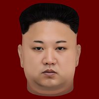 Low Poly Head of the President - Kim Jong Un