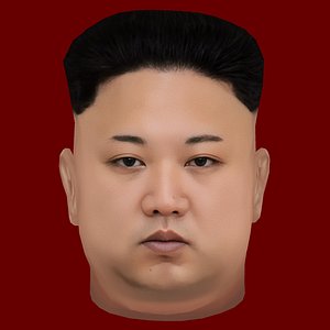 Low Poly Head of the President - Kim Jong Un