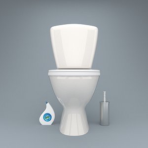 3D bathroom cleaning set model