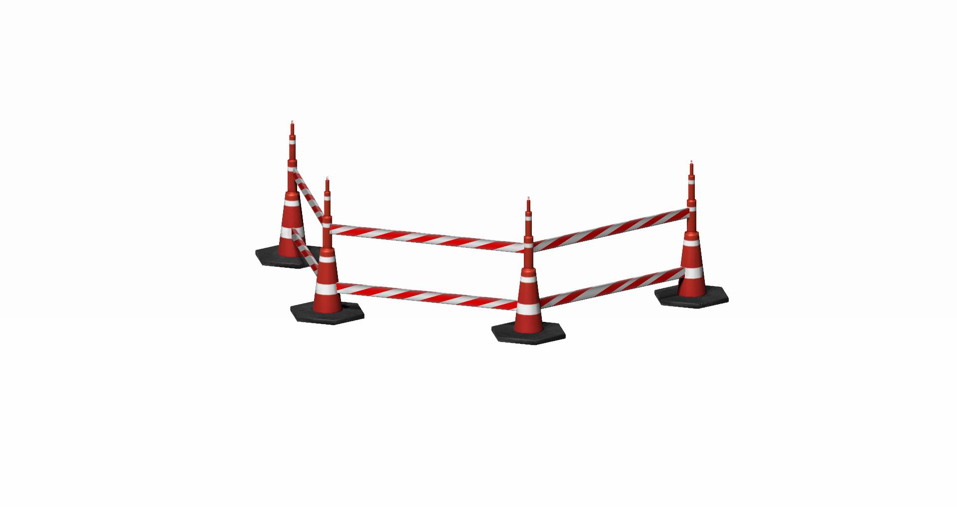 Red-white Striped Pontoon Barrier Model - TurboSquid 2085446