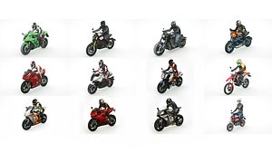 12 Low Poly Motorcycles