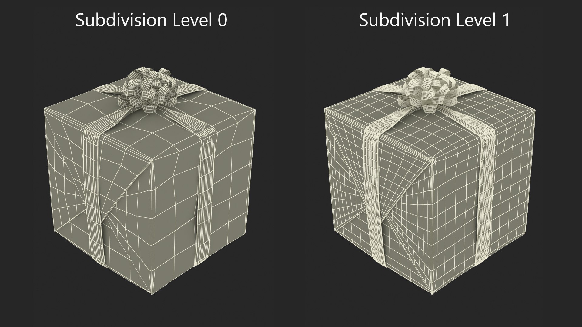 Wrapped Gift Box With Bow Floral Pattern 3D Model - TurboSquid 2279343