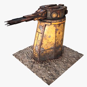 3D model Sci-fi Gun turret of Saratoga class carrier