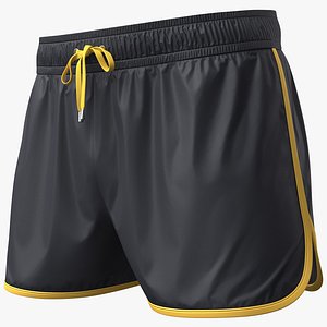 Male Shorts 2v Black PBR 3D model