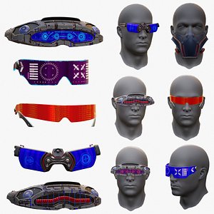 3D Sci-Fi Glasses Visor Pack 3 model