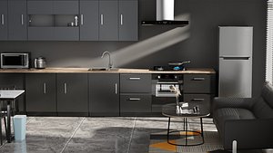 Indoor living room blender 3D model