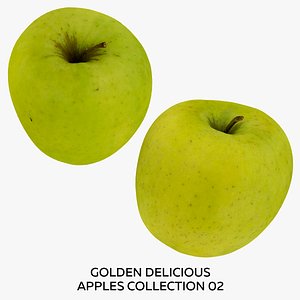 3D Golden Delicious Apples Collection 02 - 2 models RAW Scans model
