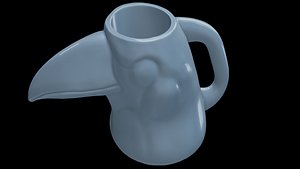 3D Toucan Bird Ceramic Mug model