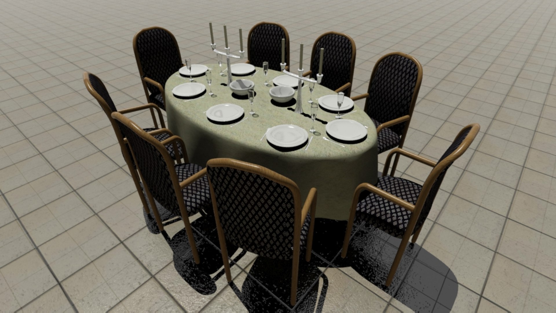 Diningtable Table Dining 3d Obj