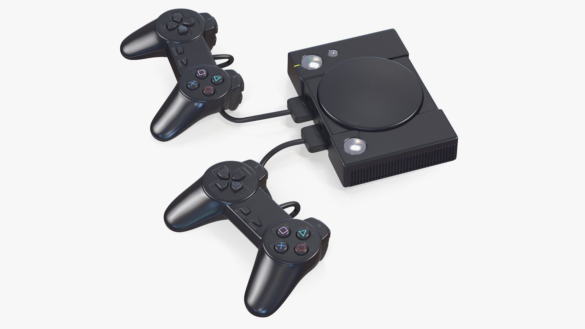 Old Gaming Console with Controller 3D model preview