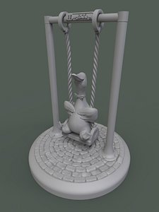 Cute duck on the swing 3D print model
