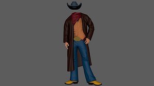 3D cowboy costume ready print model