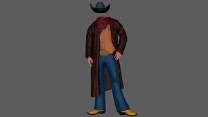 Cowboy costume different body type ready for Print