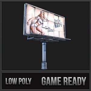 3d big steel billboards model