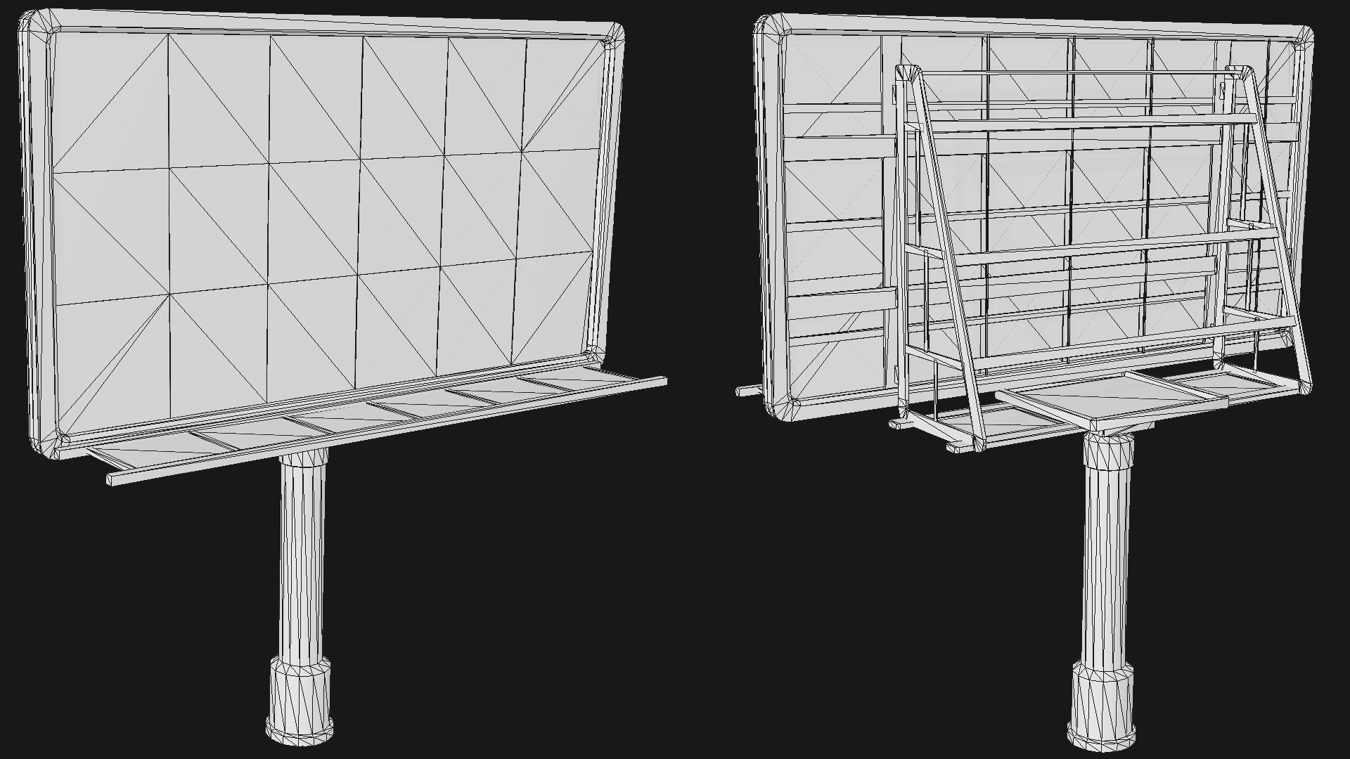 3d big steel billboards model