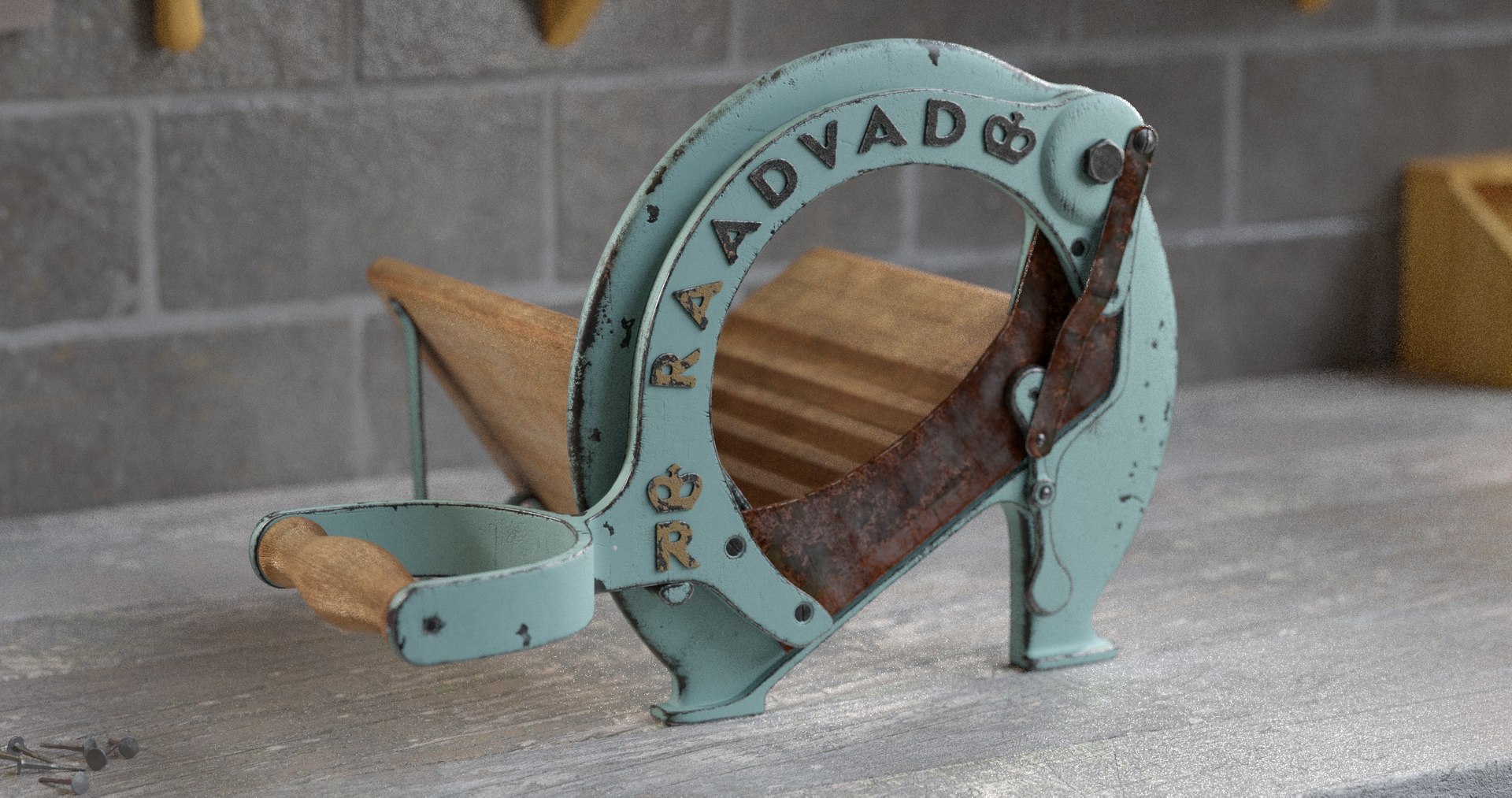 Kitchen Rusty Vintage Bread Slicer 3D model - TurboSquid 2160857
