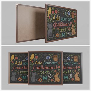 3D model Wall-Mounted Blackboard - Standard Style Set