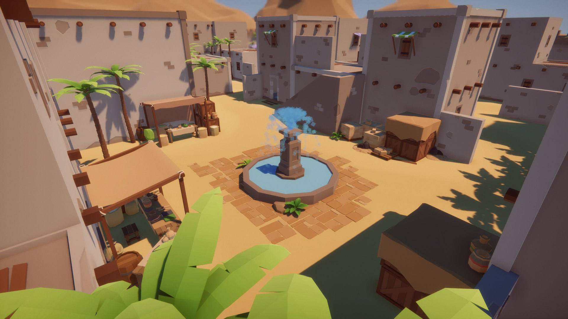 Low Poly FPS Map Vol2 Shooter Desert City Map For Unity 3D Model ...