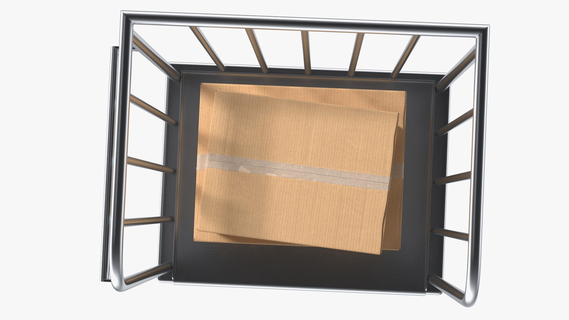 3D Trolley Platform High Railing with Cardboard Boxes - TurboSquid 1888646